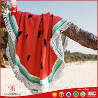 100% cotton watermelon shaped round beach towel